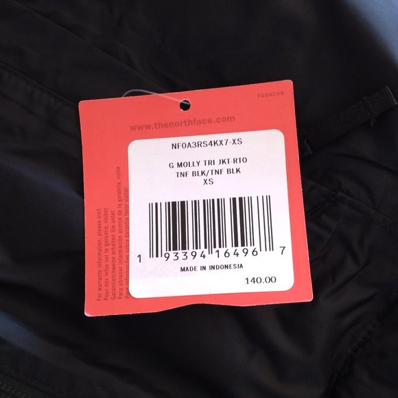 🆕 The North Face Girls Molly Triclimate Jkt, XS (6), TNF Black/TNF Black, Auth. - Picture 5 of 8